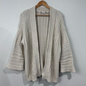 Soft Surroundings Cable Knit Chunky Cardigan Small Cozy Comfy Lounge Lagenlook